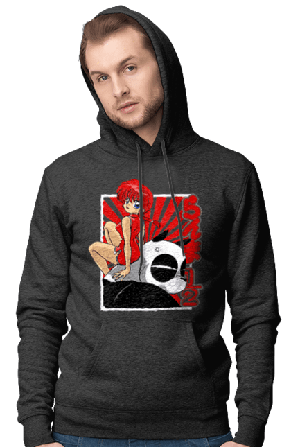 Men's hoodie with prints Ranma 1/2. Action movie, anime, comedy, manga, mystic, ranma, romance, shampoo. 2070702