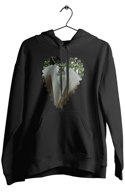 Men`s hoodie with prints Book valentine. Books, decoration, heart, heart shape, love, nature, reading, wood. 2070702
