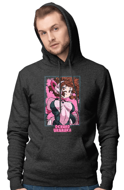 Чоловіче худі з принтом "Моя академія героїв Урарака". My hero academia, ochako, uraraka, uraraka ochako, академія юей, аніме, манга, моя геройська академія, очако урарака, урарака. 2070702