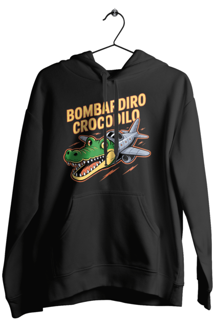 Men`s hoodie with prints Bombardino Crocodilo. Bombardino, bombardino crocodilo, bombardiro crocodile, brainrot, crocodile, crocodile meme, crocodile plane, crocodilo, italian brainrot, meme. 2070702