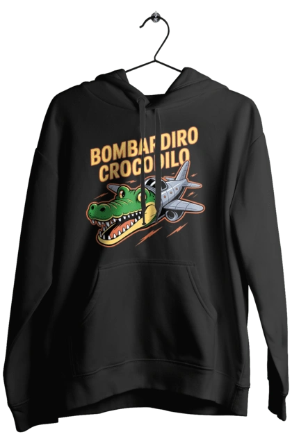 Men`s hoodie with prints Bombardino Crocodilo. Bombardino, bombardino crocodilo, bombardiro crocodile, brainrot, crocodile, crocodile meme, crocodile plane, crocodilo, italian brainrot, meme. 2070702