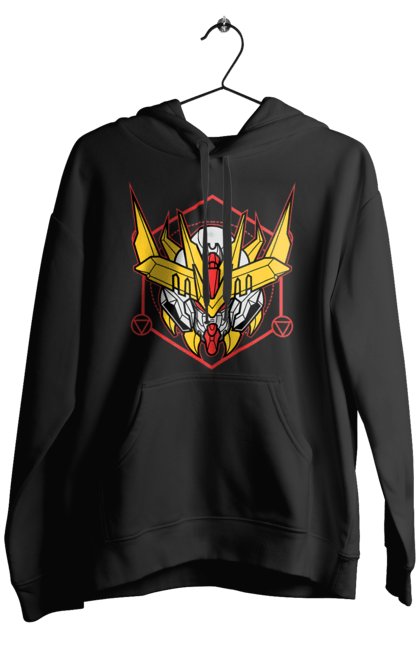 Men's hoodie with prints Gundam Barbatos Lupus Rex. Anime, asw g 08, barbatos lupus rex, game, gundam, manga, robot, video game, war. 2070702