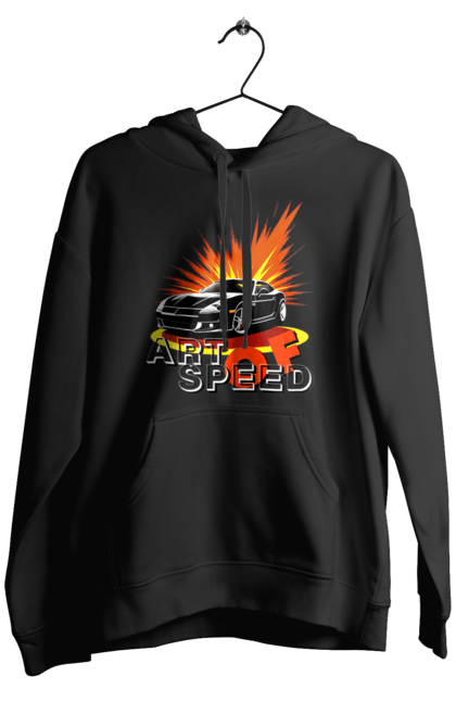 Чоловіче худі з принтом "Швидкість". Авто, автомобіль, гонка, швидкість. 2070702