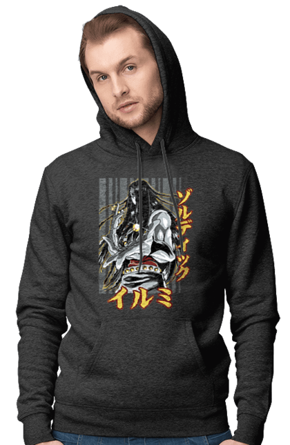 Men's hoodie with prints Hunter × Hunter Illumi Zoldyck. Anime, hunter, hunter × hunter, hunter hunter, illumi, illumi zoldyck, manga, zoldyck. 2070702