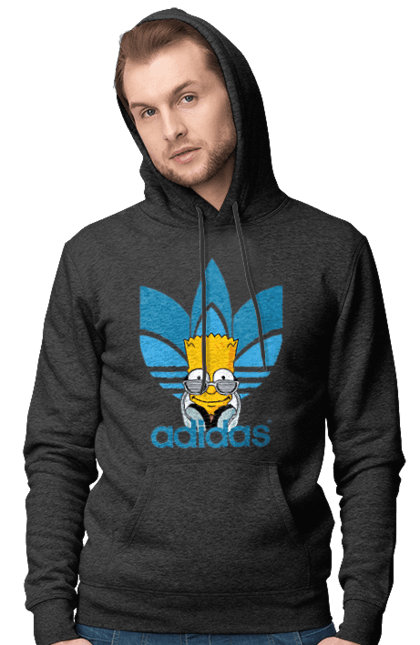 Men's hoodie with prints Adidas Bart. Adidas, bart, cartoon, simpson. 2070702