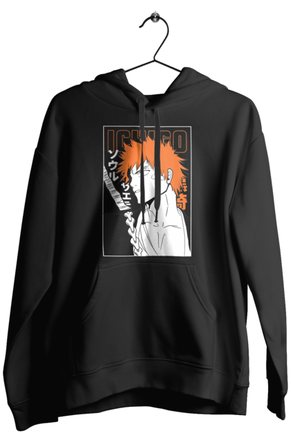 Мужское худи с принтом Блич Ичиго Куросаки. Anime, bleach, ichigo kurosaki, manga, аниме, блич, ичиго, ичиго куросаки, манга. 2070702