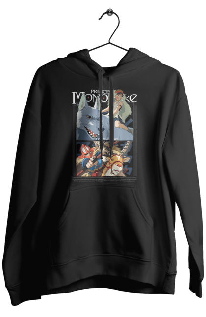 Men's hoodie with prints Princess Mononoke. Adventure, anime, fantasy, ghibli, hayao miyazaki, princess mononoke, studio ghibli. 2070702