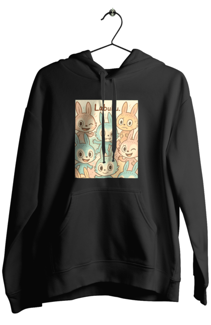 Чоловіче худі з принтом "Лабубу". Безтурботно, грайливо, дизайнперсонажу, каваї, лабубу, милі мистецтво, ніжні відтінки, пастельніквіти, стиль мультфільму, чарівно. 2070702