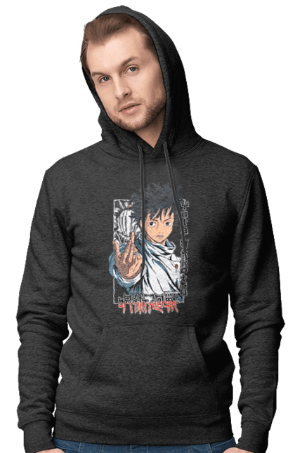 Men's hoodie with prints Jujutsu Kaisen Yuta Okkotsu. Anime, dark fantasy, jujutsu kaisen, magic battle, manga, mystic, yuta, yuta okkotsu. 2070702