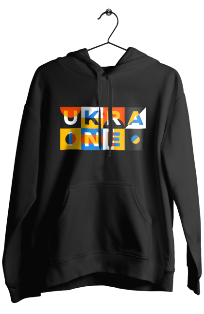 Чоловіче худі з принтом "Україна". Напис україна, символ україни, текст україна, україна. 2070702