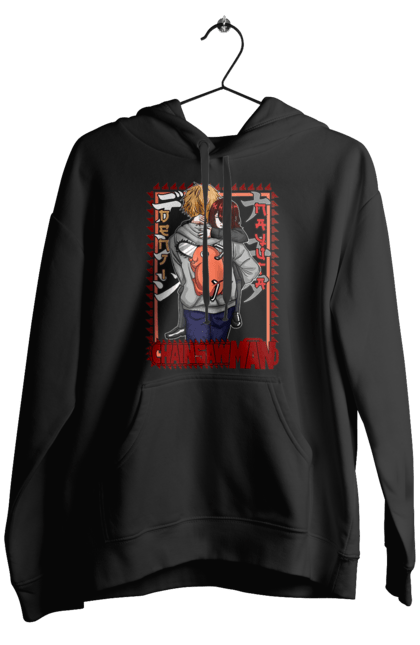 Men's hoodie with prints Chainsaw Man Denji and Nayuta. Anime, chainsaw man, demon, denji, manga, nayuta, shonen. 2070702