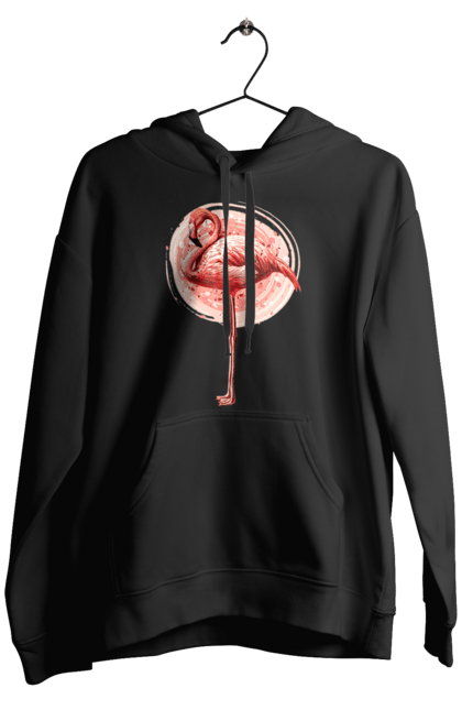 Чоловіче худі з принтом "Фламінго Арт". Рожеве фламінго, тварина, фламінго. 2070702