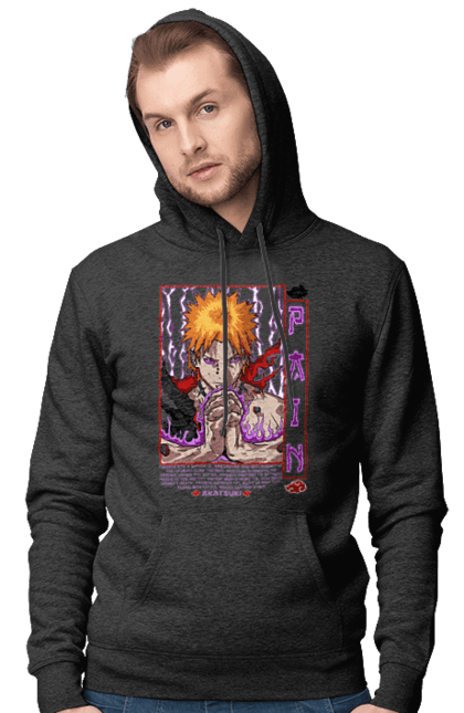 Men's hoodie with prints Naruto Yahiko. Akatsuki, anime, character, manga, naruto, ninja, pain, tv series, yahiko. 2070702