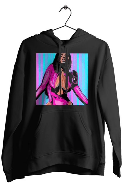 Чоловіче худі з принтом "Дівчина З Глибоким Декольте". Гола, дівчина, сиськи. 2070702