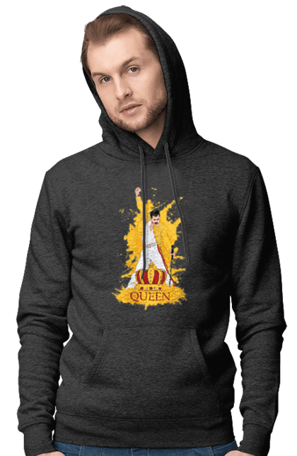 Men's hoodie with prints Freddie Mercury. Freddie mercury, lettering, music, queen, rock, rock band. 2070702