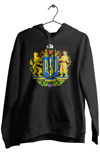 Чоловіче худі з принтом "Герб України". Герб, герб україни, козак, лев, лев і козак, україна. 2070702