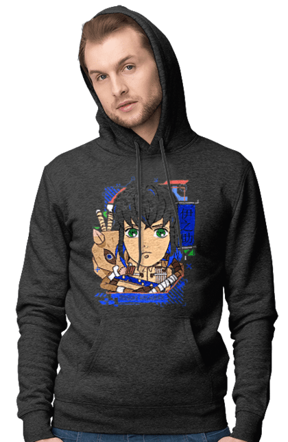 Men's hoodie with prints Demon Slayer Inosuke. Anime, demon slayer, inosuke, inosuke hashibira, kimetsu no yaiba, manga. 2070702