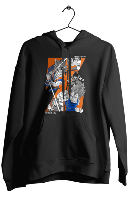 Men's hoodie with prints Dragon Ball. Anime, dragon ball, goku, manga, tv series, vegeta. 2070702