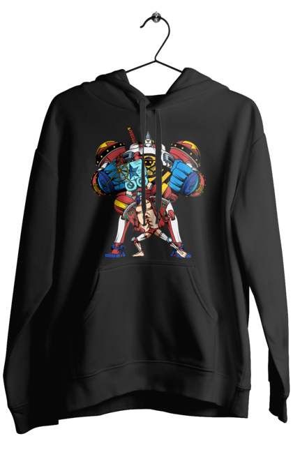 Men's hoodie with prints One Piece Franky. Anime, franky, iron man, manga, one piece, straw hat pirates. 2070702