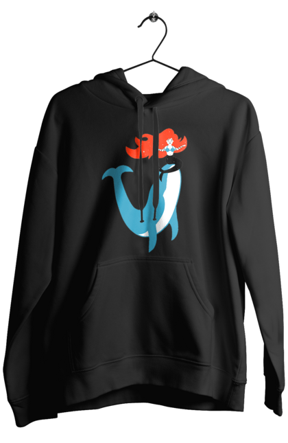 Чоловіче худі з принтом "Русалка І Кит". Кит, море, русалка. 2070702