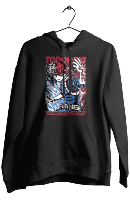 Men's hoodie with prints My Hero Academia Shoto Todoroki. Anime, manga, my hero academia, shoto, shoto todoroki, todoroki, yue academy. 2070702