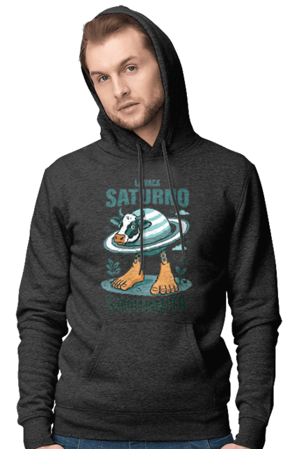 Men`s hoodie with prints Lavaca Saturno Saturnita. Brainrot, cow saturn, italian brain rot, italian brainrot, italian meme, italian memes, la vaca, la vaca saturno, lavaka saturno, saturno saturnito. 2070702