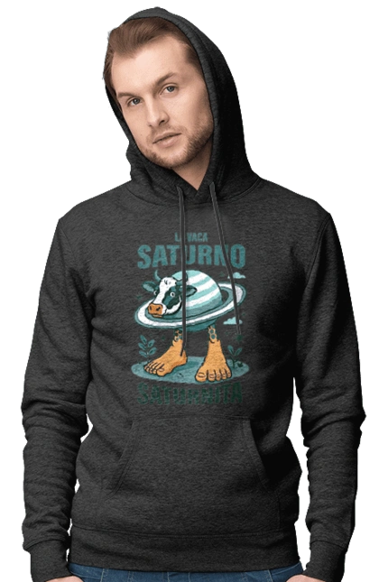 Men`s hoodie with prints Lavaca Saturno Saturnita. Brainrot, cow saturn, italian brain rot, italian brainrot, italian meme, italian memes, la vaca, la vaca saturno, lavaka saturno, saturno saturnito. 2070702