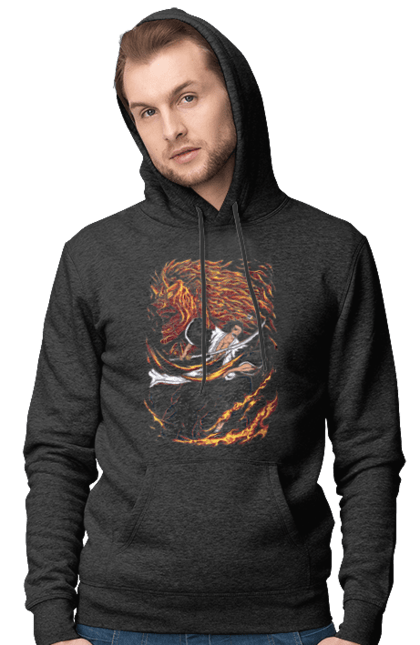 Men's hoodie with prints Bleach Kenpachi Zaraki. Anime, bleach, gotei thirteen, kenpachi, kenpachi zaraki, manga. 2070702