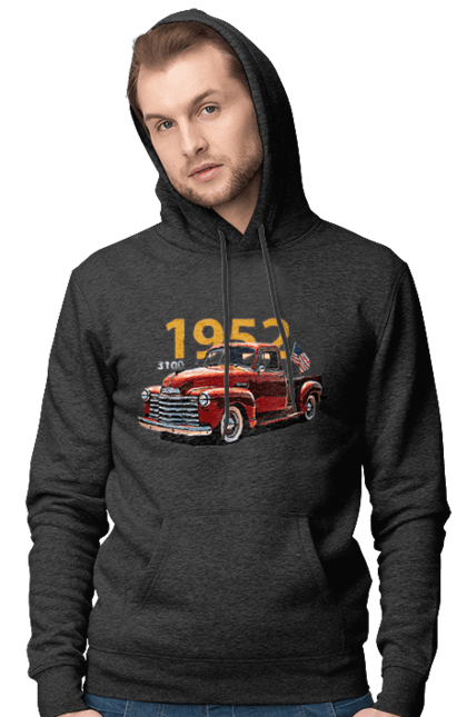 Чоловіче худі з принтом "Chevrolet 3100". Chevrolet, chevrolet 3100, авто, авто, вантажівка, пікап, шевроле. 2070702