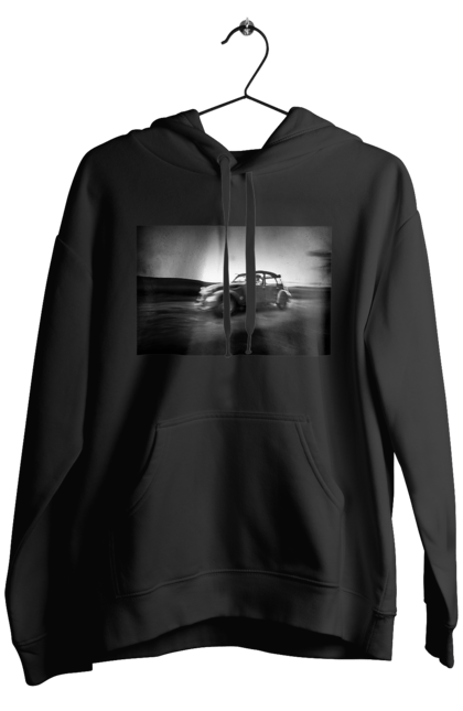 Чоловіче худі з принтом "Ретро машина чб". Авто, ретро, ретро машина, чорно біла машина. 2070702