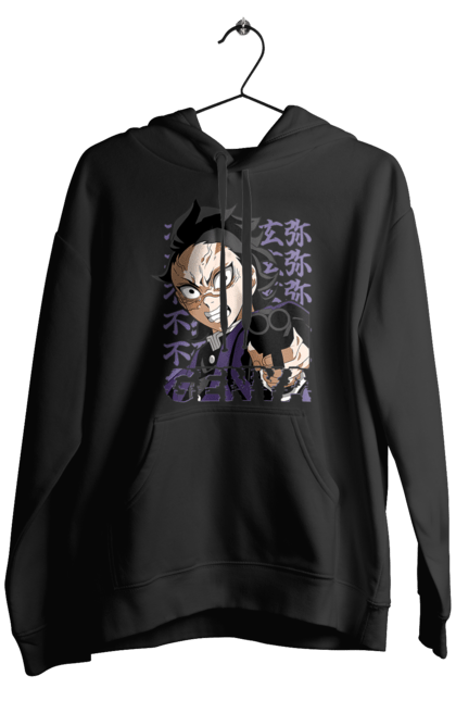 Men's hoodie with prints Demon Slayer Genya Shinazugawa. Anime, demon slayer, genya, genya shinazugawa, kimetsu no yaiba, manga, аниме, истребитель демонов, манга. 2070702