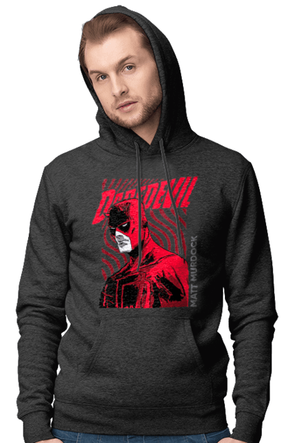 Men's hoodie with prints Daredevil. Daredevil, lawyer, marvel, matt murdock, superhero, television series, tv series. 2070702