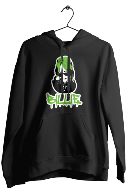 Чоловіче худі з принтом "Billie Eilish". Активістка, біллі айліш, мизукант, права, співачка, тварини. 2070702