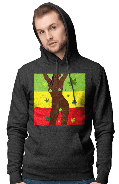 Чоловіче худі з принтом "Гола Дівчина І Конопля". Гола, конопля, курити, сиськи. 2070702
