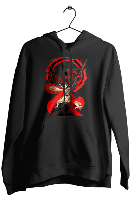 Men's hoodie with prints Demon Slayer Yoriichi Tsugikuni. Anime, demon slayer, manga, tsugikuni, yoriichi, yoriichi tsugikuni. 2070702