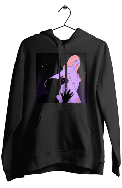 Чоловіче худі з принтом "Фіолетова Дівчина". Дівчина, тіло. 2070702