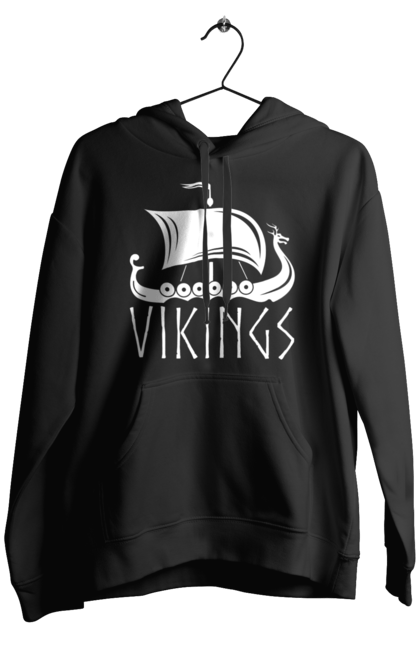 Чоловіче худі з принтом "Дракар корабель вікінгів". Вікінги, дракар, корабель вікінгів, скандинавія. CustomPrint.market
