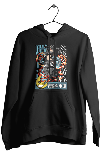 Men's hoodie with prints Fire Force Shinra Tamaki Kotatsu. Anime, fire force, firefighter, manga, tamaki kotatsu. 2070702