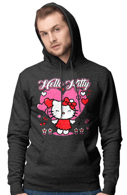 Чоловіче худі з принтом "Хелло Кітті". Hello kitty, бренд, кіт, кошеня, персонаж, хелло кітті. 2070702