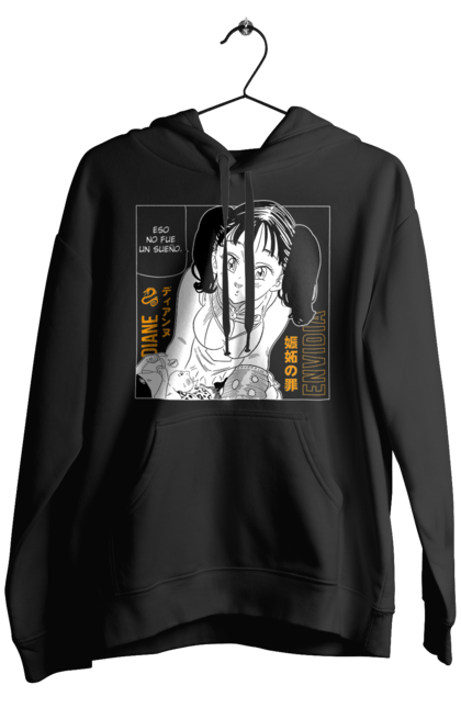 Men's hoodie with prints Seven Deadly Sins Diane. Adventures, anime, comedy, diana, diane, fantasy, manga, seven deadly sins. 2070702