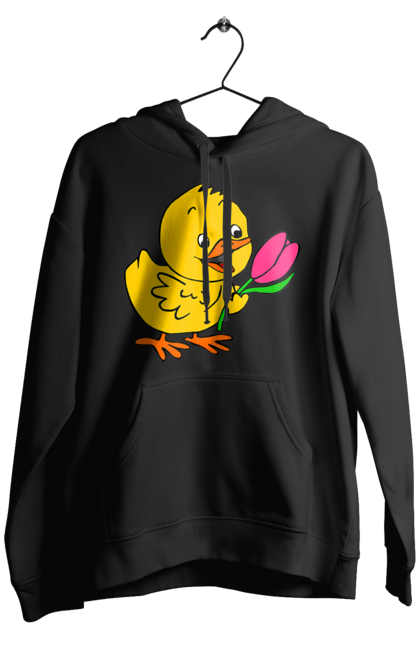 Чоловіче худі з принтом "Курча З Тюльпаном". Курча, тюльпан. 2070702