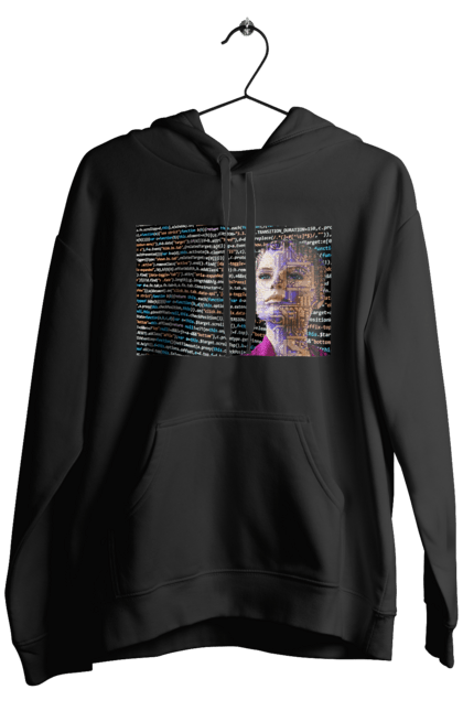 Чоловіче худі з принтом "Штучний Розум". Айті, айтішник, гик, жінка, знання, інженер, інтелект, кібер, кібернетика, кіборг, код, комп, комп`ютерник, кристал, машинне навчання, мікросхема, мозок, портрет, програміст, професіонал, професія, розробник, розум, світиться, світло, хакер, чіп, штучний інтелект, штучний розум. 2070702