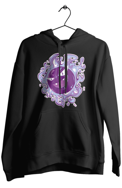 Men's hoodie with prints Pokemon Gastly. Anime, games, gastly, nintendo, pokemon, pokemon go. 2070702