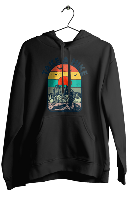 Men`s hoodie with prints Take A Walk Climber, Mountains. Climber, hike, take a walk. 2070702