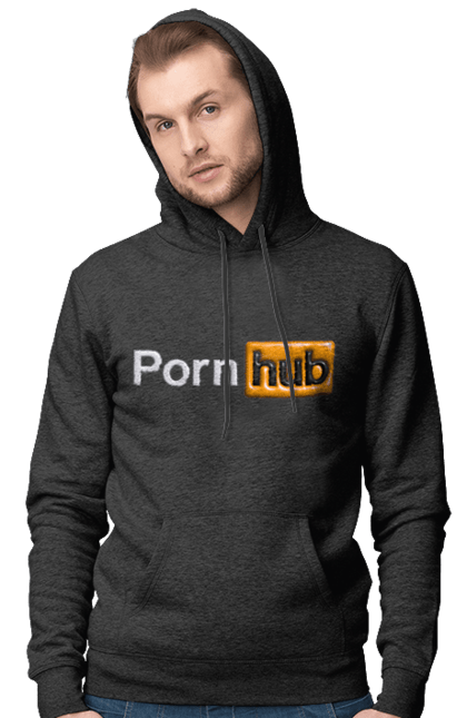 Чоловіче худі з принтом "Порно Хаб". Гумор, логотип порнохаб, молодіжна, порно хаб, порнхаб. CustomPrint.market