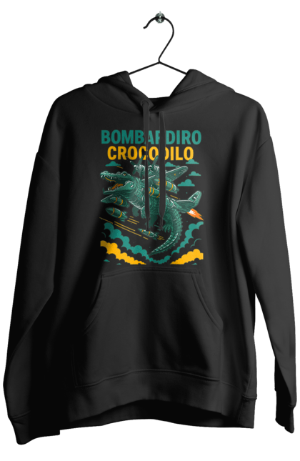 Men`s hoodie with prints Bombardino Crocodilo. Bombardino, bombardino crocodilo, bombardiro crocodile, brainrot, crocodile, crocodile meme, crocodile plane, crocodilo, italian brainrot, meme. 2070702
