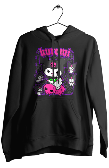 Men's hoodie with prints Hello Kitty Kuromi. Anime, character, hello kitty, kuromi, my melody, sanrio. 2070702