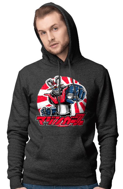 Men's hoodie with prints Mazinger Z Grendizer. Anime, goldorak, goldrake, grendizer, manga, mazinger z, mecha, robots. 2070702