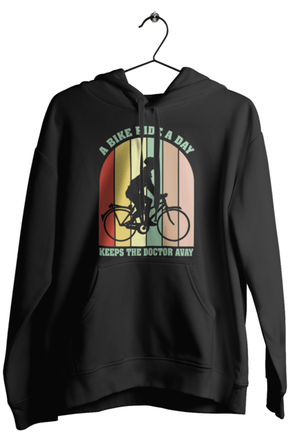 Чоловіче худі з принтом "Поїздка на велосипеді". Велопрогулянка, велосипед, здоровий спосіб життя, зож, поїздка на велосипеді. 2070702