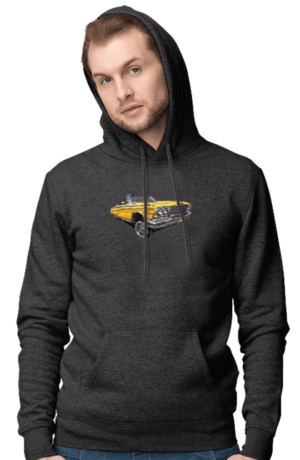 Men`s hoodie with prints Car. Car, chevrolet, classic, impala, lowrider. 2070702
